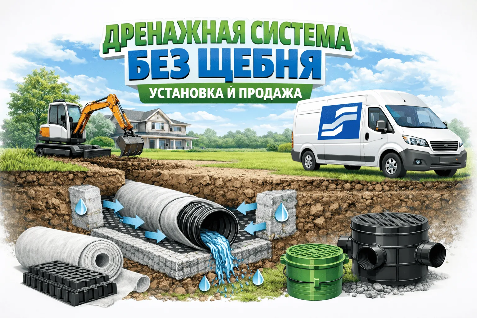 Дренаж фундамента в Новокузнецке и области под ключ